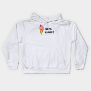 Aloha summer hello summer Kids Hoodie